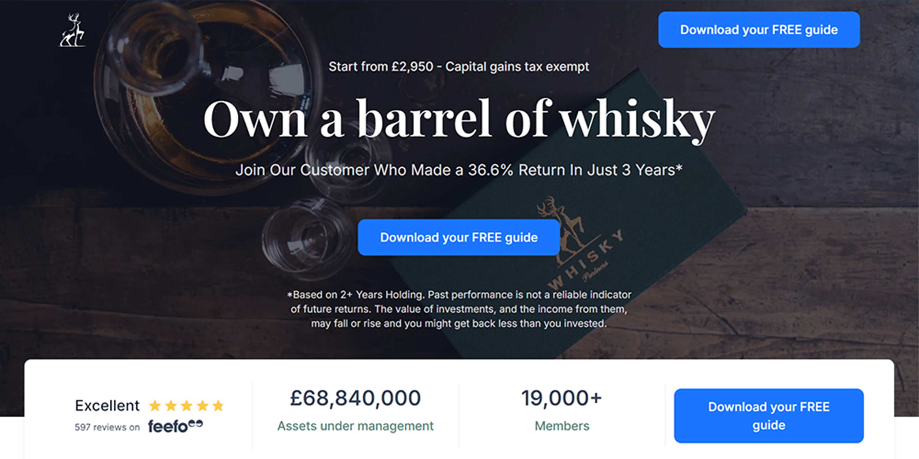 Preview of the Whisky Partners investment website